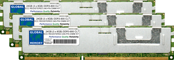 24GB (3 x 8GB) DDR3 800MHz PC3-6400 240-PIN ECC REGISTERED DIMM (RDIMM) MEMORY RAM KIT FOR HEWLETT-PACKARD SERVERS/WORKSTATIONS (6 RANK KIT CHIPKILL) 24GB (3 x 8GB) DDR3 800MHz PC3-6400 240-PIN ECC REGISTERED DIMM (RDIMM) MEMORY RAM KIT FOR HEWLETT-PACKARD SERVERS/WORKSTATIONS (6 RANK KIT CHIPKILL)